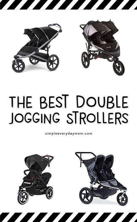 Best Double Jogging Strollers | Find the top rated tandem running strollers for your kids and which one parents loved most between BOB, Baby Trend, Thule & more! #babygear #pregnancy Running Stroller, Stroller Hacks, Thule Stroller, Bob Stroller, Bassinet Stroller, Running With Stroller, Double Jogging Stroller, Best Double Stroller, Convertible Stroller