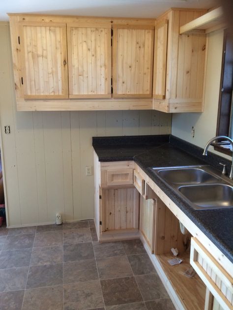 Rustic pine cabinets made by Ethan #diy #homemade #rustic #farmhouse #rustickitchen #smallkitchen Diy Kitchen Cupboards, Pine Kitchen Cabinets, Diy Cupboards, Pine Cabinets, Pine Kitchen, Rustic Kitchen Cabinets, Kitchens Luxury, Framed Cabinet, Rustic Kitchen Design