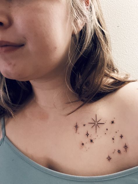 Sagittarius Celestial Tattoo, Sagittarius Star Constellation Tattoo, Small Sagittarius Tattoos For Women, Saggitarius Constellation Tattoo, Constellation Tattoo Sagittarius, Sagittarius Tattoo Constellation, Starry Tattoo, Sagittarius Star Constellation, Tattoo Sparkle