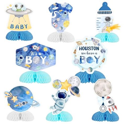 Outer Space Baby Shower, Boy Baby Shower Decor, Boy Baby Shower Centerpieces, Astronaut Party, Baby Boy Shower Party, Boy Baby Shower Ideas, Birthday Party Set, Space Birthday Party, Astronaut Space