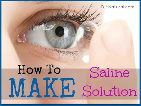 Saline solution has so many uses! It's not limited to eye and contact lens care, saline solution can also be used for wound irrigation and as a nasal rinse. The best part is you can make your own easily! Diy Saline Solution, Eye Wash Solution, Homemaking Ideas, Contact Solution, Saline Solution, Contact Lens Solution, Sensitive Eyes, Diy Health, Beauty Recipe