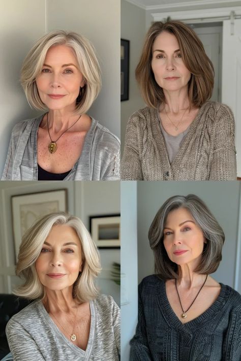 19 Chic and Simple Medium-Length Hairstyles for Women Over 60 – StyleBliss Old Lady Haircuts, Old Lady Hairstyles, Occipital Bone, Shag Haircuts For Women, Layers Bangs, Hairstyles For Ladies, Haircuts For Women Over 50, Hairstyles For Women Over 60, Shag Haircuts