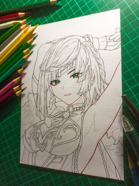 Genshin Impact Drawing Pencil, Genshin Impact Drawing, Drawing Trace, Impact Drawing, Genshin Art, Episode Interactive Backgrounds, Dark Souls 3, Best Anime Drawings, Drawing Pencil