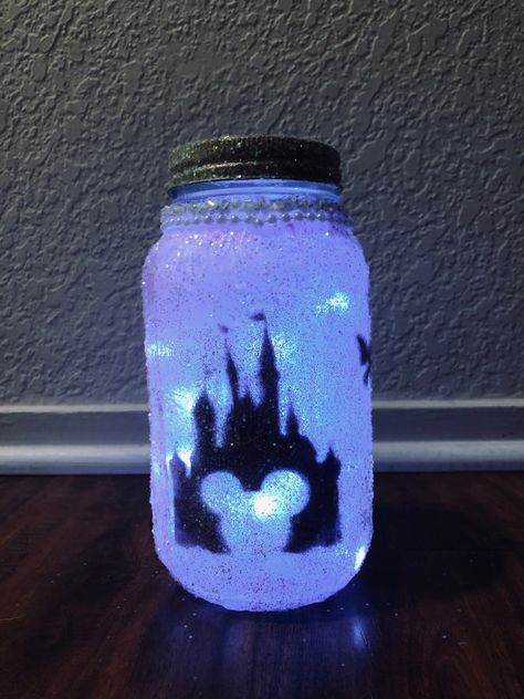 Glow Jar, Glow Jars, Snow Globes, Mason Jars, Minnie Mouse, Disney, Natal