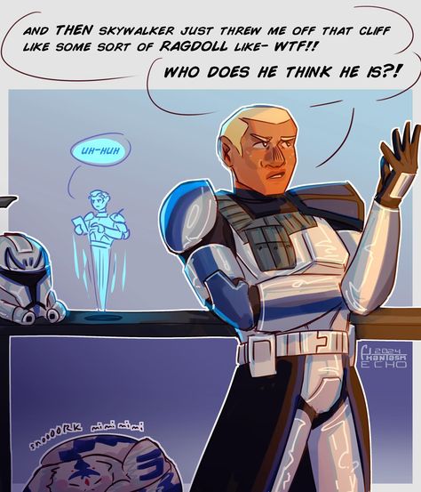 I am an honest enforcer of the idea that echo is just as chaotic as fives, he just knows how to hide it better (and also frames fives for all his crimes) anyway can you guys tell the tooka!domino twins AU is slowly taking over my brain??? . . . #starwars #starwarsart #starwarsfanart #clonewars #clonewarsart #clonewarsfanart #theclonewars #theclonewarsart #theclonewarsfanart #thebadbatch #thebadbatchart #thebadbatchfanart #badbatch #badbatchfanart #captainrex #captainrexfanart #captainrexart ... Boba Fett And Omega, Domino Twins, Star Wars Music, Good Cop Bad Cop, Clone Wars Art, Captain Rex, Han And Leia, Bad Batch, Band Of Brothers