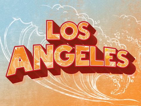 Los Angeles by Alexander Tek for Easy Riders on Dribbble Mexico Scrapbook, Vacation Logo, La Marathon, Los Angeles Logo, Name Typography, Los Angeles Design, Music School, Creative Typography, Living My Best Life