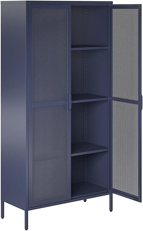 Navy Office, Metal Lockers, Accent Cabinet, Door Storage, Office Products, Lockers, Storage Cabinet, Locker Storage, Free Delivery