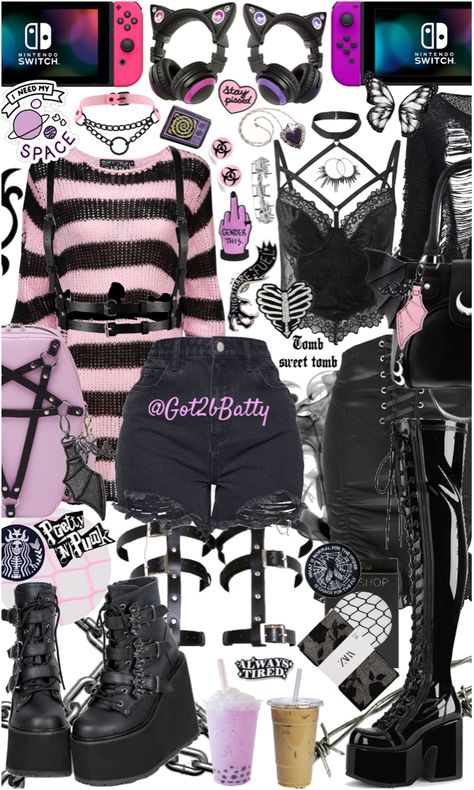 Created by Got2bBatty on ShopLook // Bestiez // #alternative #alt #altoutfits #bestfriends #bestiez #pastel #goth #punk Killstar Outfit Ideas, Pastel Goth Fashion Outfits, Goth Pastel Outfits, Pastel Goth Accessories, Pastel Goth Outfits Aesthetic, Savage Outfits, Pink Goth Outfits, Goth Outfits Aesthetic, Gothic Pastel