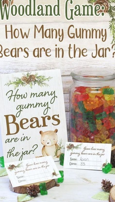 Baby Shower Mixto, Woodland Baby Shower Game, Bos Baby, Baby Gender Prediction, Woodland Creatures Baby Shower, Bear Baby Shower Theme, Woodland Baby Shower Decorations, Adventure Baby Shower, Boy Baby Shower Ideas