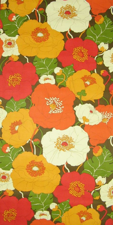 Vintage Textiles Patterns, Autumn Patterns, 70s Flowers, 70s Floral Pattern, 70s Fabric, Background Beauty, 60s Art, Aloha Print, Flower Collage