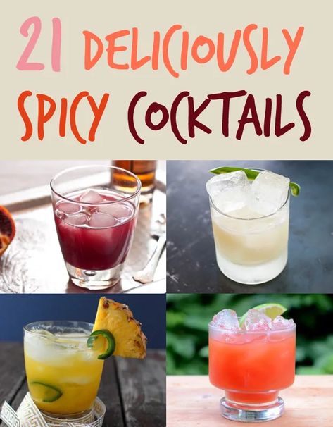 Cucumber Cocktails, Spicy Cocktails, Snacks Spicy, Beer Cocktail Recipes, Spicy Drinks, Spicy Cocktail, Mezcal Cocktails, Citrus Cocktails, Pineapple Rum