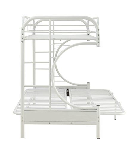 ComfortScape CS-02093WH Twin XL Futon Bunk Bed Not Applicable, Queen Contemporary Bunk Beds, Queen Loft Beds, Queen Futon, Futon Bunk Bed, Affordable Dining Room Sets, White Bunk Beds, Bunk Beds Built In, Metal Bunk Beds, Bed White