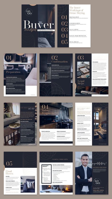 Financial Documents Design, Real Estate Proposal Template, Real Estate Agent Portfolio, Commercial Real Estate Offering Memorandum, Brokerage Office Design, Work Book Ideas, Buyer Presentation Real Estate, Sales Template Design, Buyer Guide Real Estate