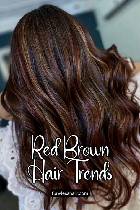 Red And Caramel Highlights Blend Dark Auburn Hair Color Brown Fall Caramel Highlights, Dark Brown Hair With Caramel And Burgundy Highlights, Brown Hair With Copper And Caramel Highlights, Brown And Red Hair Highlights, Red Highlights In Medium Brown Hair, Chocolate Brown With Burgundy Highlights, Dark Brown Hair With Caramel And Red Highlights, Cooper Highlights On Dark Hair, Dark Brown And Red Highlights