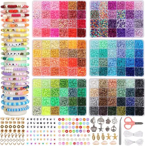 Bracelet Inspo Clay, Bracelet Inspo Clay Beads, Craft Christmas Gifts, Bracelet Making Kit, Clay Bead Bracelets, Clay Bead Bracelet, Friendship Bracelets With Beads, Polymer Beads, Jewelry Making Kits