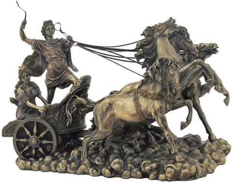 Apollo Chariot, Roman Chariot, Diana Statue, Greek Mythology Statue, Apollo And Artemis, Four Horses, Mythological Characters, Roman Gods, Mythology Tattoos