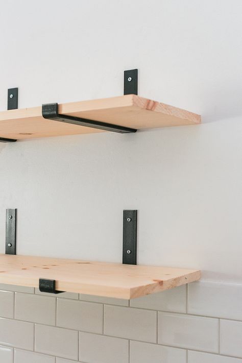 How To Install & Style Open Kitchen Shelves Diy Wood Shelf, Allisa Jacobs, Bathroom Decor Modern Luxury, Diy Wooden Shelves, Shelf Decor Bedroom, Diy Wood Shelves, Easy Diy Room Decor, Open Kitchen Shelves, Diy Holz