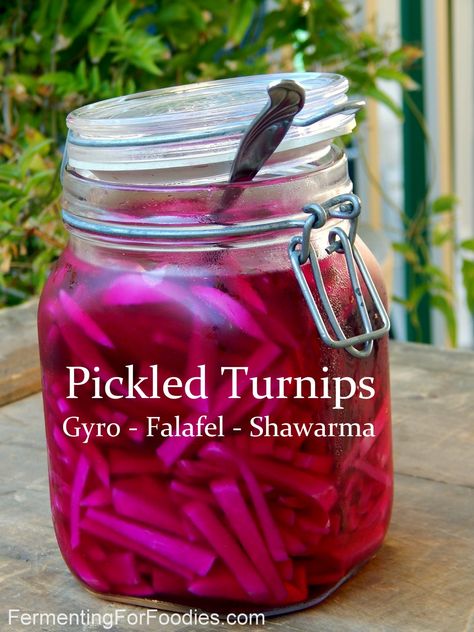 Pickled Turnips Canning, Lebanese Turnip Pickles, Pickled Turnips Lebanese Recipe, Fermented Turnip Recipe, Pickled Turnips Recipe, Pickled Turnips Lebanese, Fermented Turnips, Turnip Pickles, Fermented Beets