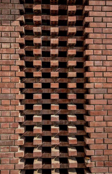 Gallery of Brick Curtain Office / Firki Studio - 32 Brick Jali, Brick Projects, Brick Works, Brick Cladding, Brick Detail, Brick Art, Brick Construction, Brick Masonry, Brick Texture