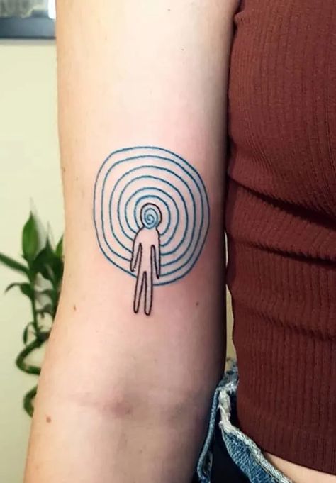 Soul Art Tattoo, Tattoo For Therapist, Off The Wall Tattoo Ideas, Do The Right Thing Tattoo, Life Spiral Tattoo, Better Luck Next Time Tattoo, Wise Mind Tattoo, Cool Dark Tattoo Ideas, Hallucination Tattoo