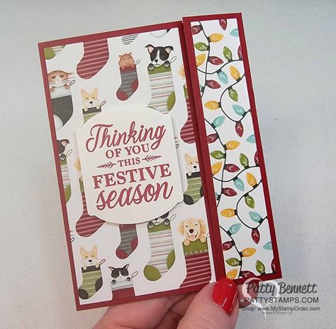 Still working on your Christmas Cards? - Patty Stamps Folded Christmas Cards, Patty Bennett, Simple Christmas Cards, Creative Card, Cricut Christmas, Fun Folds, Trees Christmas, Stampin Up Christmas Cards, Santa Paws