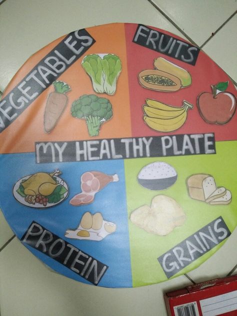 Healthy Plate Drawing, My Healthy Plate Activities For Kids, Healthy Food Chart For Kids, Healthy And Unhealthy Food Poster, Healthy Plate Craft For Kids, Healthy Food Chart For Kids Project, My Healthy Plate, Kids Diet Plan, Food Chart For Kids