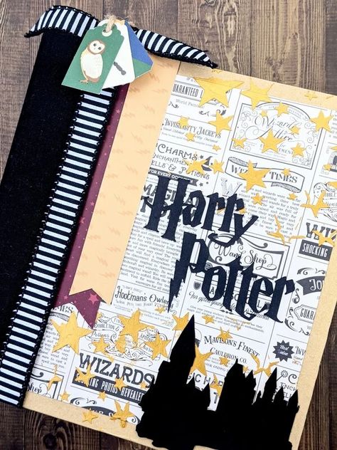 Harry Potter Scrapbook Ideas Layout, Harry Potter Junk Journal, Harry Potter Scrapbook Ideas, Universal Studios Orlando Harry Potter, Altered Notebooks, Harry Potter Scrapbook, Harry Potter Journal, Small Scrapbook, Stars Universe