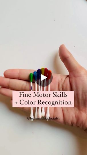 7.6K views · 590 reactions | COMMENT - “FINE” for a list of 10 of activities that you can do to strengthen the fine motor skills.  Keep your little one busy with this no prep activity to work on fine motor and color recognition skills. This activity takes less than 2 mins prep. Color the qtip top with markers and use them with pony beads. Sort by color - a great way to work on hand eye coordination as well.  Adult supervision required if your child mouths things.   .     Follow @learnwithkidscrafts for easy ideas  #preschoolactivities #toddleractivities #kidsactivities #finemotorskills #simpleplay #momlife #diymom #learningthroughplay #finemotoractivity #colorrecognitionactivity #handeyecoordination #earlychildhoodeducation #homeschoolmom #simpleactivities #easyplayideas | Nisha Yadav| You Fine Motor Bins, Easy Learning Activities, Sort By Color, Early Childhood Learning, Hand Eye Coordination, Kids C, Childhood Games, Baby Activities, Mom Diy