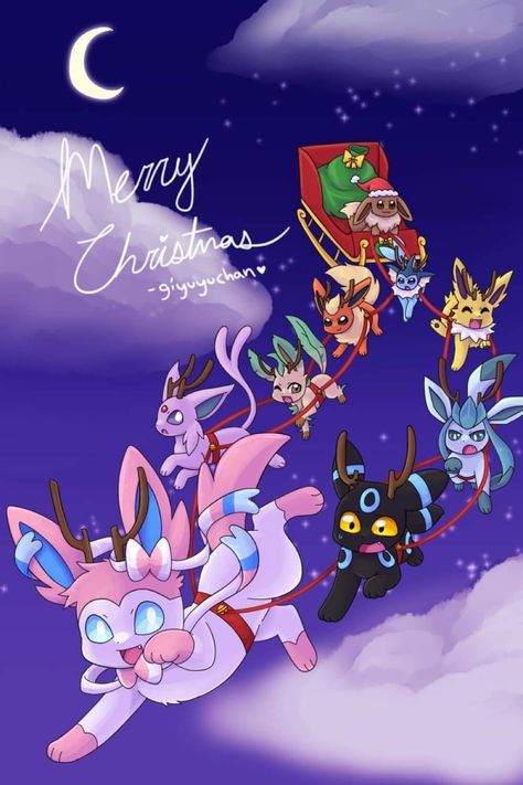 Christmas Background Wallpapers, Eevee Art, Christmas Pokemon, Cute Screen Savers, Pokemon Christmas, Cute Animal Cartoon, Pokemon Eevee Evolutions, Pokemon Fusion Art, Kamen Rider Geats