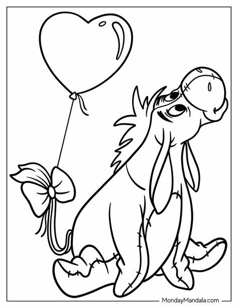 20 Eeyore Coloring Pages (Free PDF Printables) Free Printable Drawings To Paint, Disney Character Coloring Pages, Disney Character Outlines, Cute Disney Coloring Pages, Nursery Coloring Pages, Coloring Pages Winnie The Pooh, Donkey From Winnie The Pooh, Eeyore Coloring Pages, Eeyore Drawing