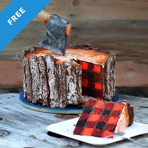 Skill level: Intermediate Want to know the secrets to this plaid lumberjack cake that has become an internet sensation? You might think you've got it figured out but the process might surprise you! Fire Pit Cake, Plaid Cake, Flannel Collection, Pink Velvet Cakes, Lumberjack Cake, Volcano Cake, Easy Buttercream Frosting, Fresh Strawberry Cake, Chocolate Ganache Recipe