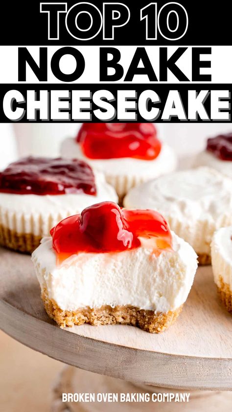 Looking for a great no bake cheesecake recipe? Ten of the best no bake cheesecake recipes; mini no bake cheesecakes, cookie crusted no bake cheesecakes, pumpkin cheesecakes, chocolate cherry cheesecake and more! For the best variety in no bake cheesecakes be sure to see this! No Bake Cheesecake Without Cool Whip, No Bake Sour Cream Cheesecake, Uncooked Cheesecake Recipes, No Bake Cheesecake Recipes Easy Simple, The Best No Bake Cheesecake, No Bake Cheesecake Recipes 4 Ingredients, Homemade Cheesecake No Bake, Easy No Bake Cheesecake 4 Ingredients, Kraft No Bake Cheesecake