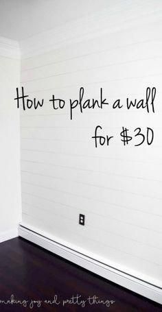 Basements Ideas, Diy Plank Wall, Remodeling Hacks, Do It Yourself Decoration, Shiplap Wall Diy, Decorate Entryway, Diy Shiplap, Diy Wand, Faux Shiplap