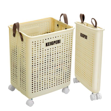 PRICES MAY VARY. [Size and material] The dimensions of this laundry hamper with wheels are: 14.5 inches long, 3.5 inches wide, and 19.6 inches high before opening. After opening, the large size can reach 12 inches wide, and the small size can reach 8 inches wide. Our collapsible laundry baskets are made of high-quality materials. They are non-toxic, odorless, and do not contain BPA and phthalates. [Humanized design] This dirty clothes hamper has four universal wheels at the bottom, two of which Laundry Basket With Wheels, Laundry Room Hamper Ideas, Laundry Room Hamper, Laundry Basket Dorm, Collapsible Basket, Hamper With Wheels, Kids Laundry Basket, Portable Washer And Dryer, Tall Laundry Basket