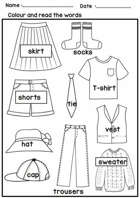 Clothes Worksheets For Kindergarten, Clothes Worksheets For Kids Activities, Clothes Activities For Preschool, Clothes Worksheet, School Kids Activities, Kids Worksheet, Preschool Activities Printable, Preschool Workbooks, Activities Printable