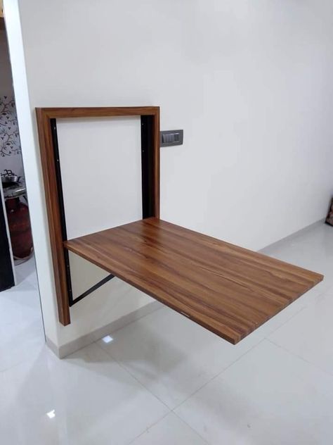 Space Saving Dining Room, Wall Mounted Dining Table, Latest Cupboard Designs, Wall Dining Table, Small Dining Table Set, Dining Room Furniture Design, Foldable Dining Table, House Interior Design Styles, Kitchen Design Modern