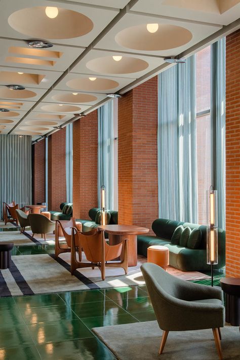 David Chipperfield Interior, David Chipperfield Architects, Hotel Lobby Design, David Chipperfield, Standard Hotel, Brick Facade, Sopot, The Ceiling, False Ceiling