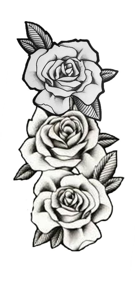 3 Roses Tattoo, Rose Tattoo Stencil, Rose Tattoo On Arm, Rose Flower Tattoos, Rose Drawing Tattoo, Rose Tattoo Sleeve, Rose Sleeve, Three Roses, Rose Tattoos For Men