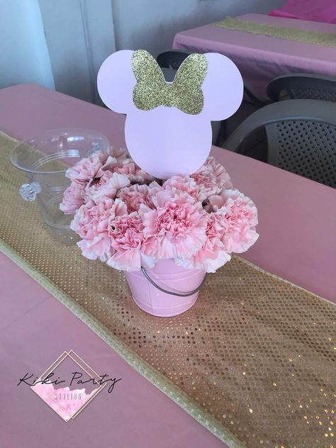 Minnie Mouse Birthday Party Ideas | Photo 2 of 11 | Catch My Party Mini Mouse Party Games, Pink Minnie Mouse Birthday Party Ideas, Minnie Mouse Birthday Party Ideas Pink And Gold, Minnie Mouse 2nd Birthday Party Decoration, Mickey And Minnie Themed Birthday Party, Minnie Mouse Birthday Table Decorations, Floral Minnie Mouse Party, Aesthetic Minnie Mouse Party, Minnie Twodles Birthday