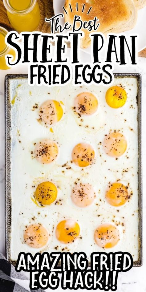 Cheese And Egg Recipes, Sunny Side Up Eggs Recipe, Perfect Sunny Side Up Eggs, Sheet Pan Eggs, Fried Egg Recipes, Oven Baked Eggs, Eggs In Oven, Sunny Side Up Eggs, Egg Salad Sandwich Recipe