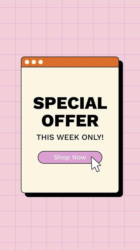 Special offer Instagram story template, pink grid style for online advertisement vector | premium image by rawpixel.com / Ning Special Offer Logo, Reminder Notification, Notification Template, Pink Grid, Story Wallpaper, Business Slogans, Instagram Template Design, Webpage Design, Pink Instagram