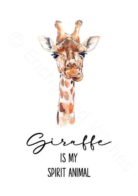 Giraffe Make Up, Watercolour Giraffe, Giraffe Quotes, Giraffe Images, Giraffe Pictures, Giraffe Decor, Woodland Animal Prints, Giraffe Art, Animal Poster