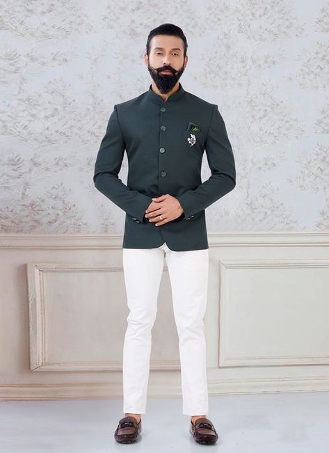 Imported Buttons Green Jodhpuri Suit Jodhpuri Suits For Men Wedding, Suit For Men Wedding, Jodhpuri Suits For Men, Celebrity Gowns, Latest Sarees, Fabric Shop, Wedding Men, Mens Suits, Saree