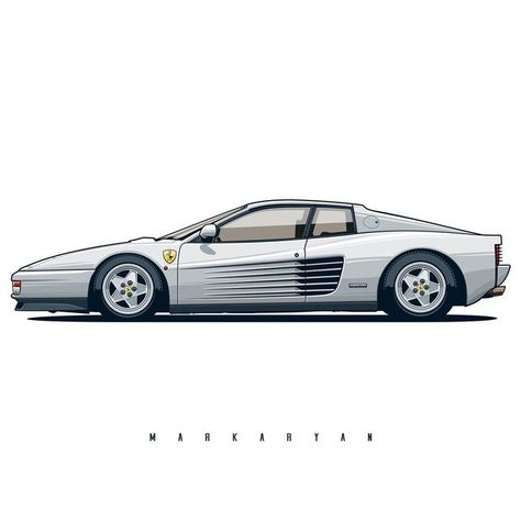 Олег Маркарьян on Instagram: "I thought for a long time what color to choose - white or red. I could not decide which color Ferrari Testarossa looks better. Therefore, I drew two options (scroll to the right). What color do you like best? Order an illustration of your car! Write to me in Direct Message or email. #olegmarkaryan #carart #cardrawing #automotive #automotivearts #carinstagram #cargram #speedhunters #ferrari #ferraritestarossa #testarossa" Ferrari Testarossa Drawing, White Testarossa, Ferrari Artwork, Ferrari Illustration, Ferrari Drawing, Testarossa Ferrari, Car Sketching, Art Mobile, White Ferrari