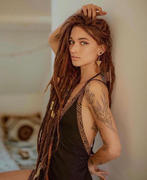 💛 alanis_verde 💛 • • • #dreads #dreadlocks #dreadsrule #dreadstagram #dreadstyle #dreadstyles #dreadstylesforwomen #dreadlife #dreadies #dreadication #dreadgirl #dreadgang #girlswithdreads #girlswithdreadlocks #dreadhead #dreadheads #dreadhair #wonderlocks #dreaded #dreadlockstyles Female Dreads, Hippie Dreads, Low Maintenance Short Haircut, Dreads Girl, Hippie Lifestyle, Beautiful Dreadlocks, Big Box Braids Hairstyles, Dreadlock Style, Hippie Hair