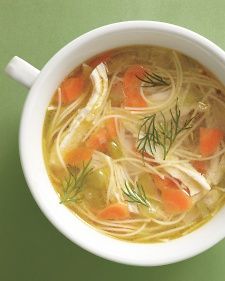 Martha Stewart Simple Chicken Noodle Soup - great for leftover chicken! Easy Chicken Noodle Soup, Easy Chicken Soup, Chicken Noodle Soup Easy, Martha Stewart Recipes, One Pot Chicken, Angel Hair Pasta, Noodle Soup Recipes, Soup Recipes Chicken Noodle, Angel Hair