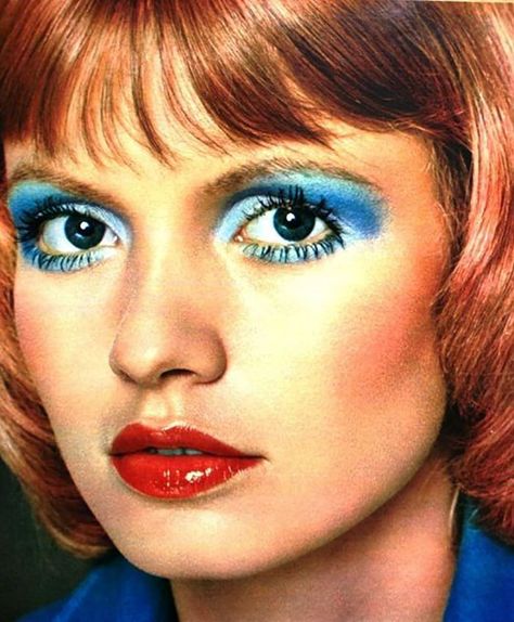 Blue eyeshadow: The good, the bad & the ugly vintage makeup - Click ... 1970’s Makeup, 70s Eye Makeup, 70s Disco Makeup, 80s Eye Makeup, 1970s Makeup, 1980s Makeup, Disco Makeup, 70s Makeup, 80s Makeup