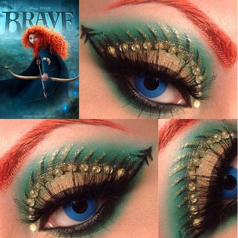 Merida Make Up, Brave Inspired Nails, Merida Inspired Makeup, Merida Makeup Disney, Merida Nails Disney Princess, Merida Brave Makeup, Brave Wedding, Brave Dress Merida, Merida Necklace