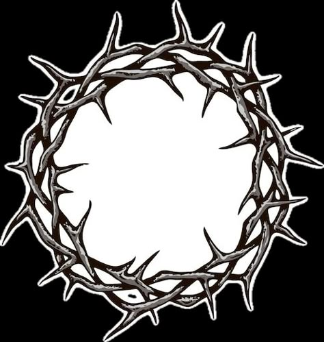 Torn Crown Tattoo, Ring Of Thorns Tattoo, Thorn Circle Tattoo, Crown Of Thorns Elbow Tattoo, Crown Of Thorns Drawing Simple, Crown Thorns Tattoo, Thorn Crown Drawing, Thorn Drawing, Crown Of Thorns Drawing