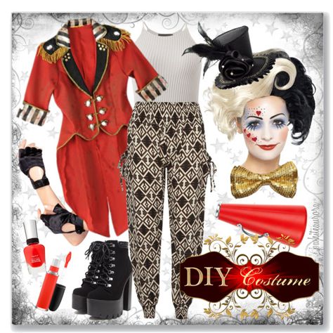 DIY Costume ~ Ringmaster Clown Clash by pwhiteaurora on Polyvore ~ created 10-25-2016 Ringmaster Costume, Diy Costume, Costume Women, Costume Diy, Leg Avenue, Sally Hansen, Party City, Diy Costumes, Mac Cosmetics